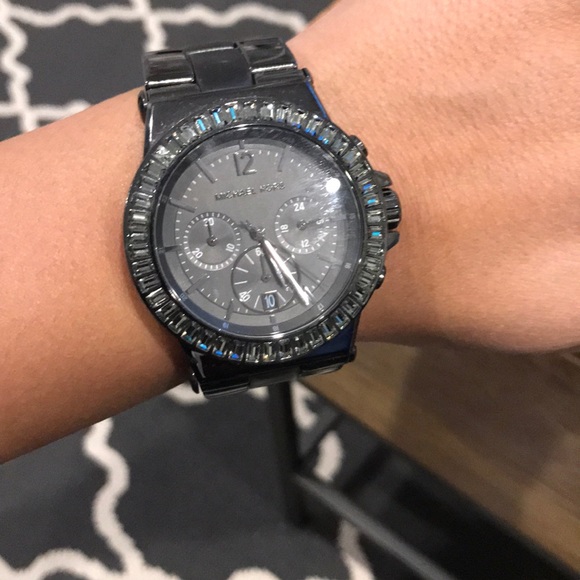 Michael Kors Dylan Crystal Bezel Chronograph Watch - Picture 1 of 3